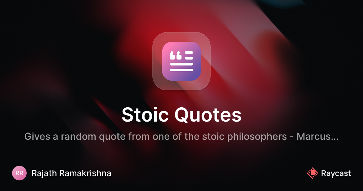 Raycast Store: Stoic Quotes