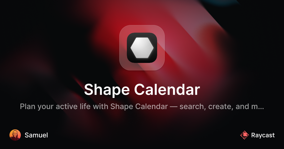 Raycast Store: Shape Calendar