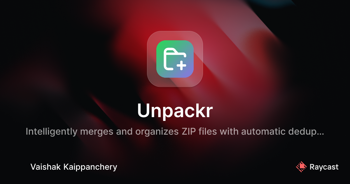 Raycast Store: Unpackr