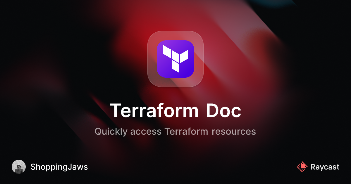 Raycast Store: Terraform Doc