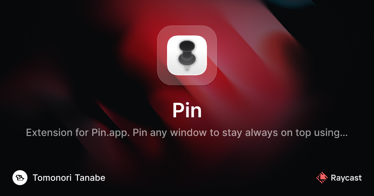 Raycast Store: Pin