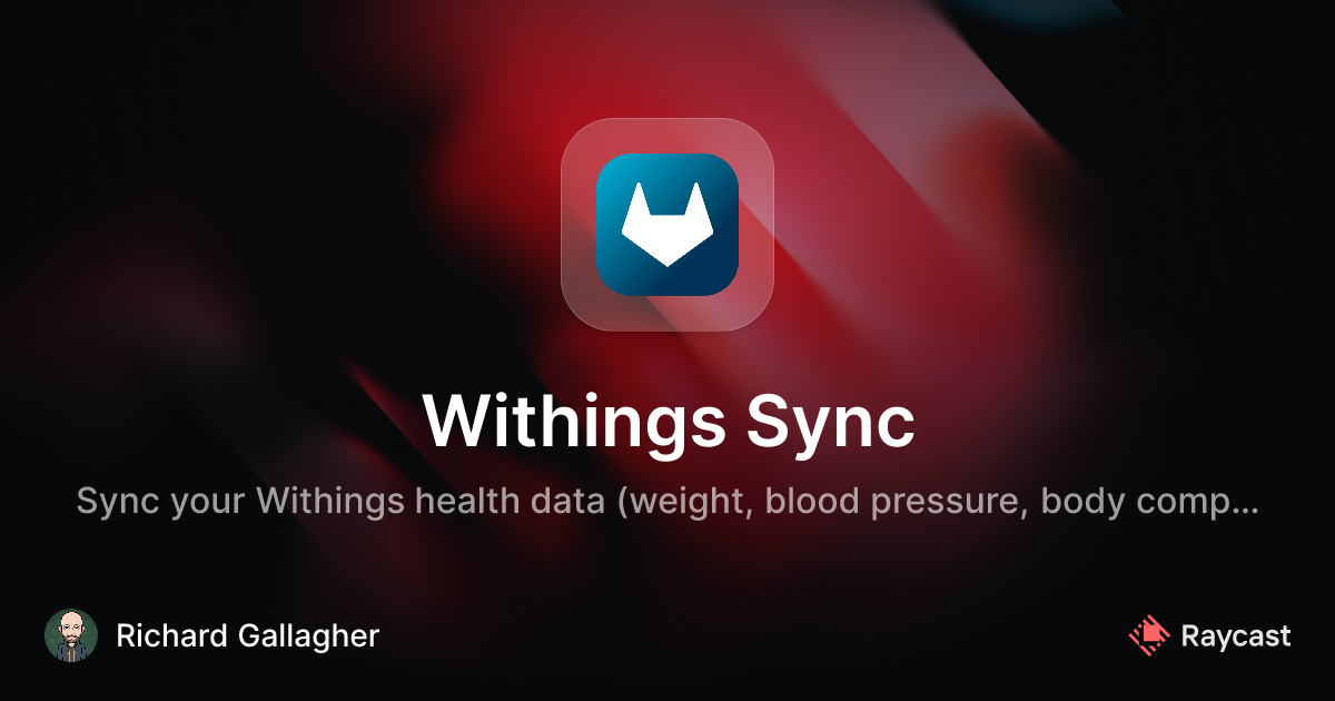 Raycast Store: Withings Sync
