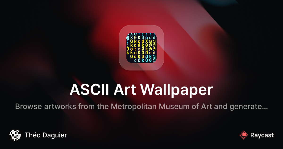 Raycast Store: ASCII Art Wallpaper
