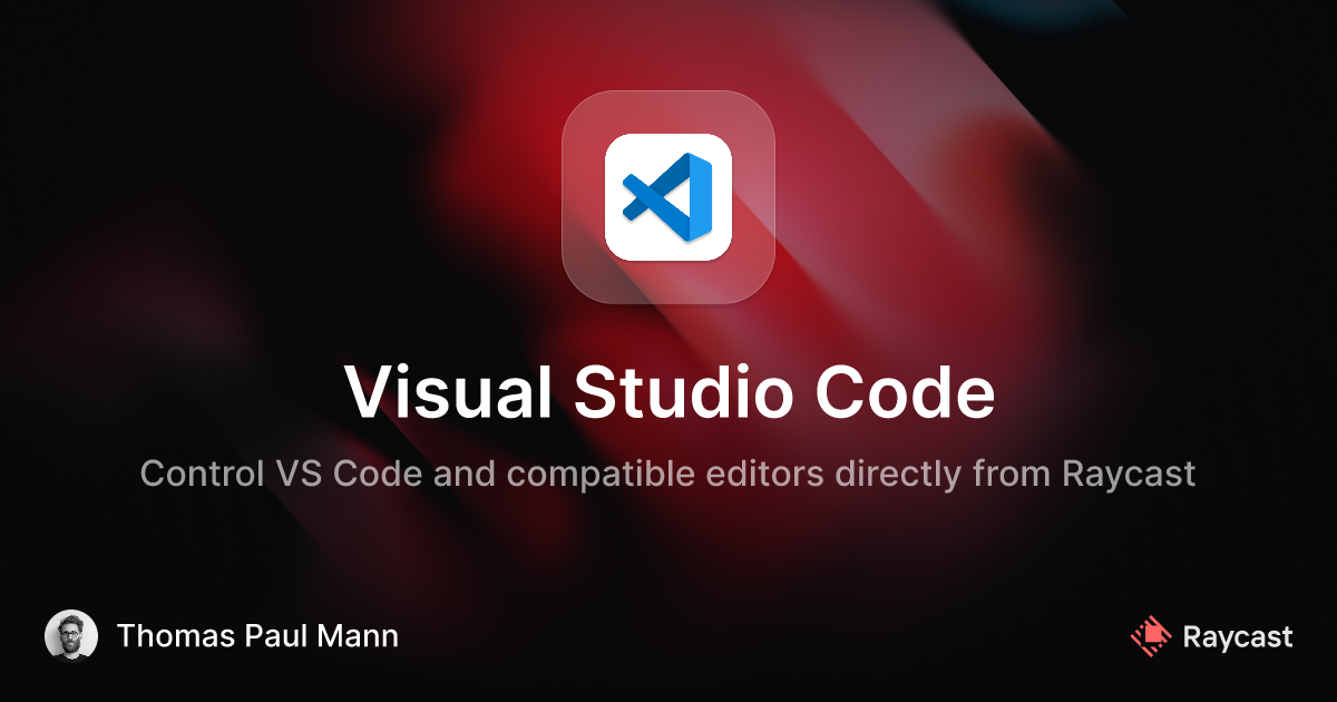 Raycast Store: Visual Studio Code - overview