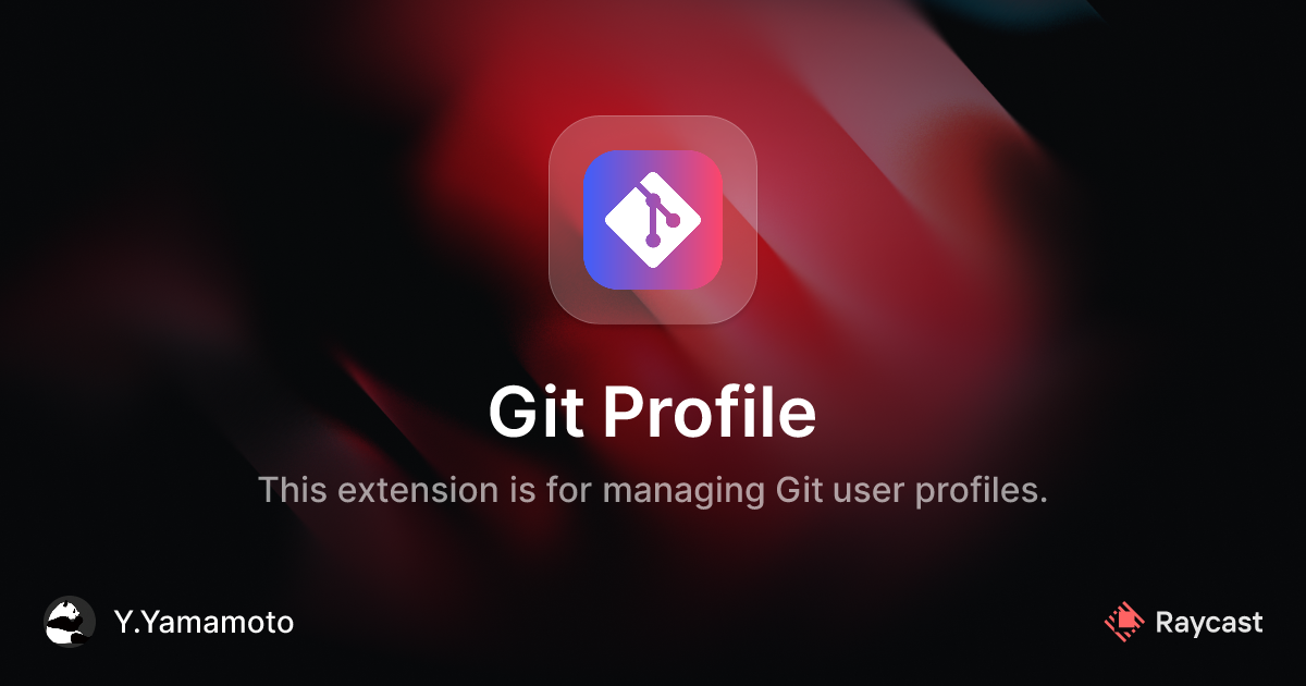 Raycast Store: Git Profile