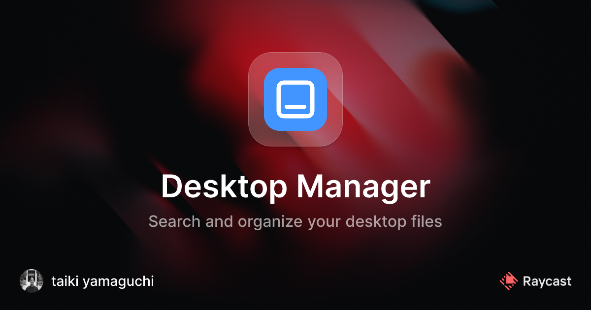 Raycast Store: Desktop Manager
