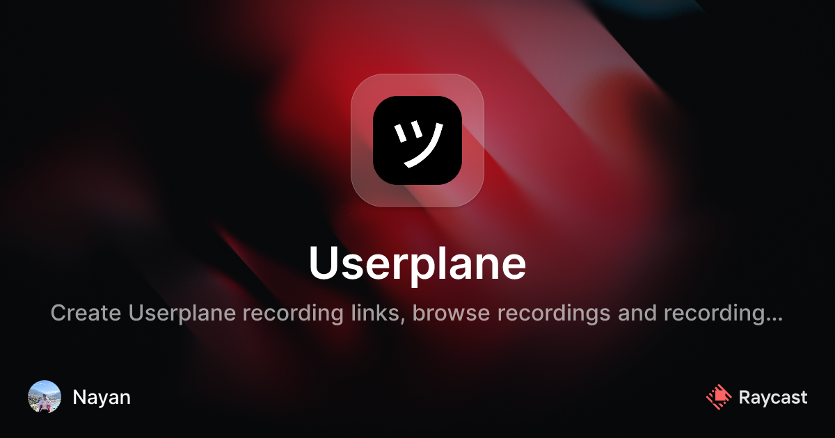 Raycast Store: Userplane