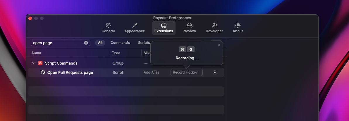  Adding a hotkey allows for fast access to your script